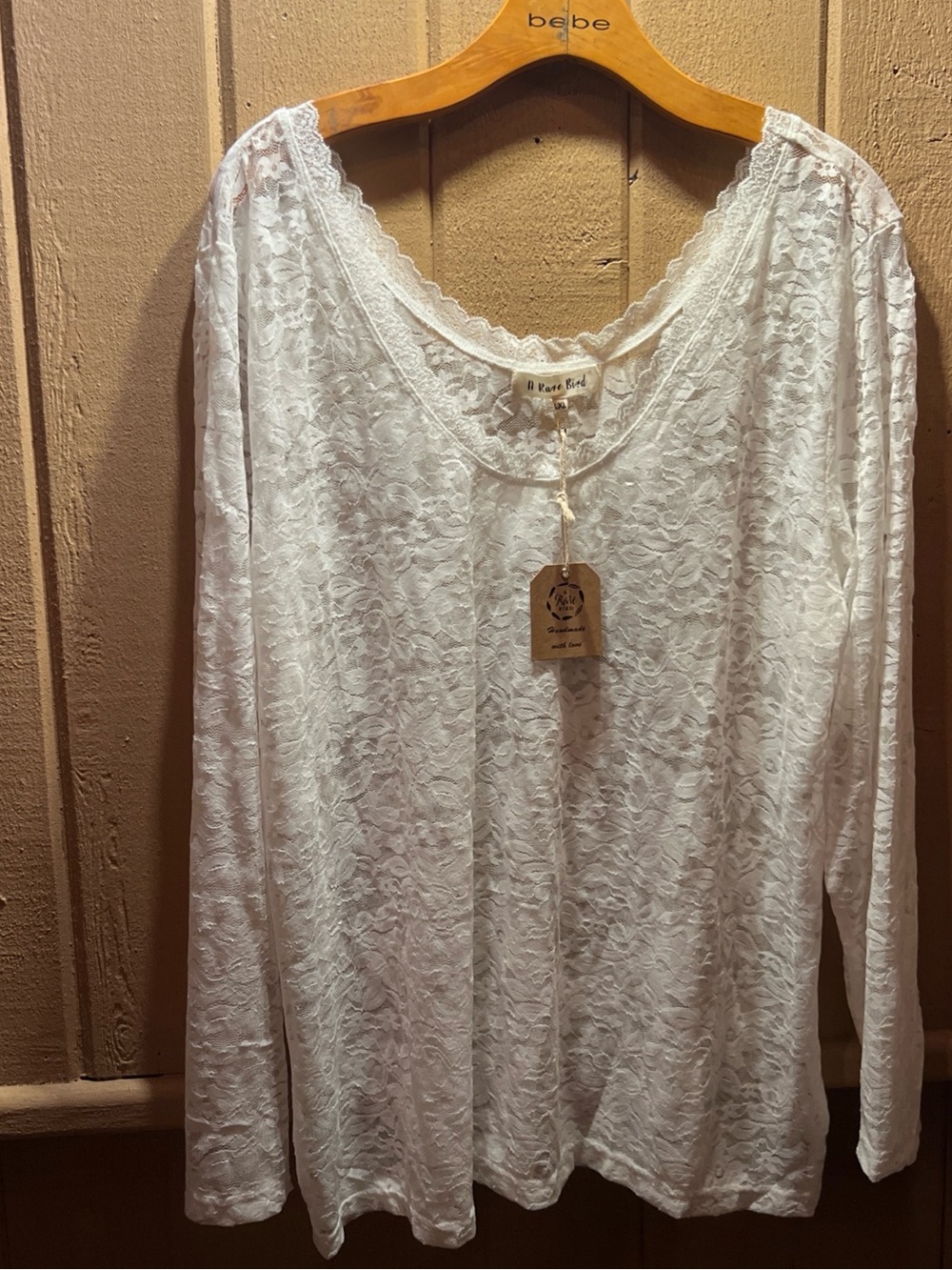 A RARE BIRD white lace layering top XL